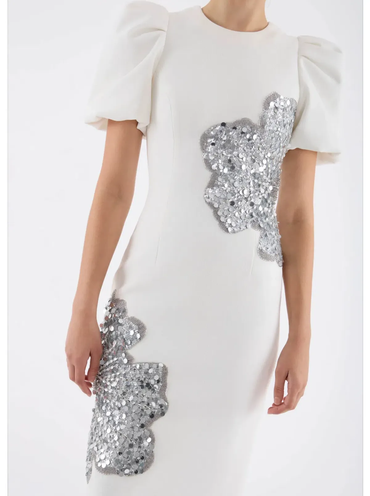 Rebecca Vallance Layana Midi Dress in Ivory Size 14 - Image 2