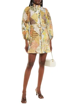 Zimmermann Brightside A-Line Mini Dress Batik Patch Print Size 2 / AU 12 for rent on The Volte - image 1