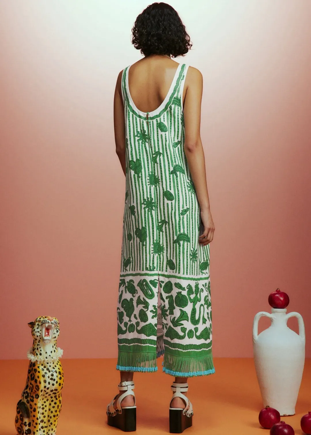 Alemais Lula Sleeveless Midi Dress Green Print Size 8 for rent on The Volte - main image