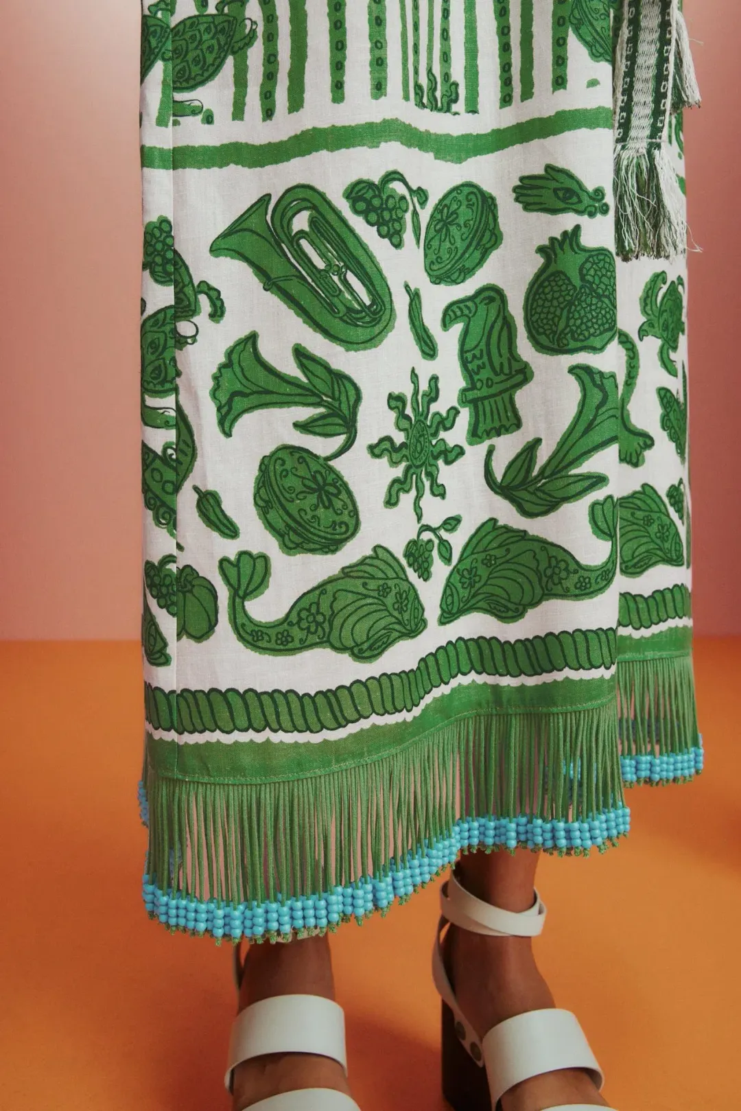 Alemais Lula Sleeveless Midi Dress Green Print Size 8 for rent on The Volte - main image