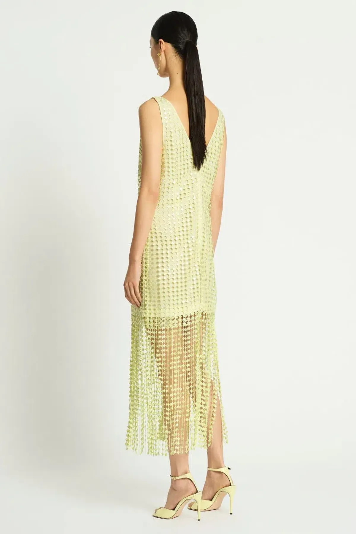 Sass & Bide Pinnacle Lace Midi Dress Lime Size 10 - Image 3