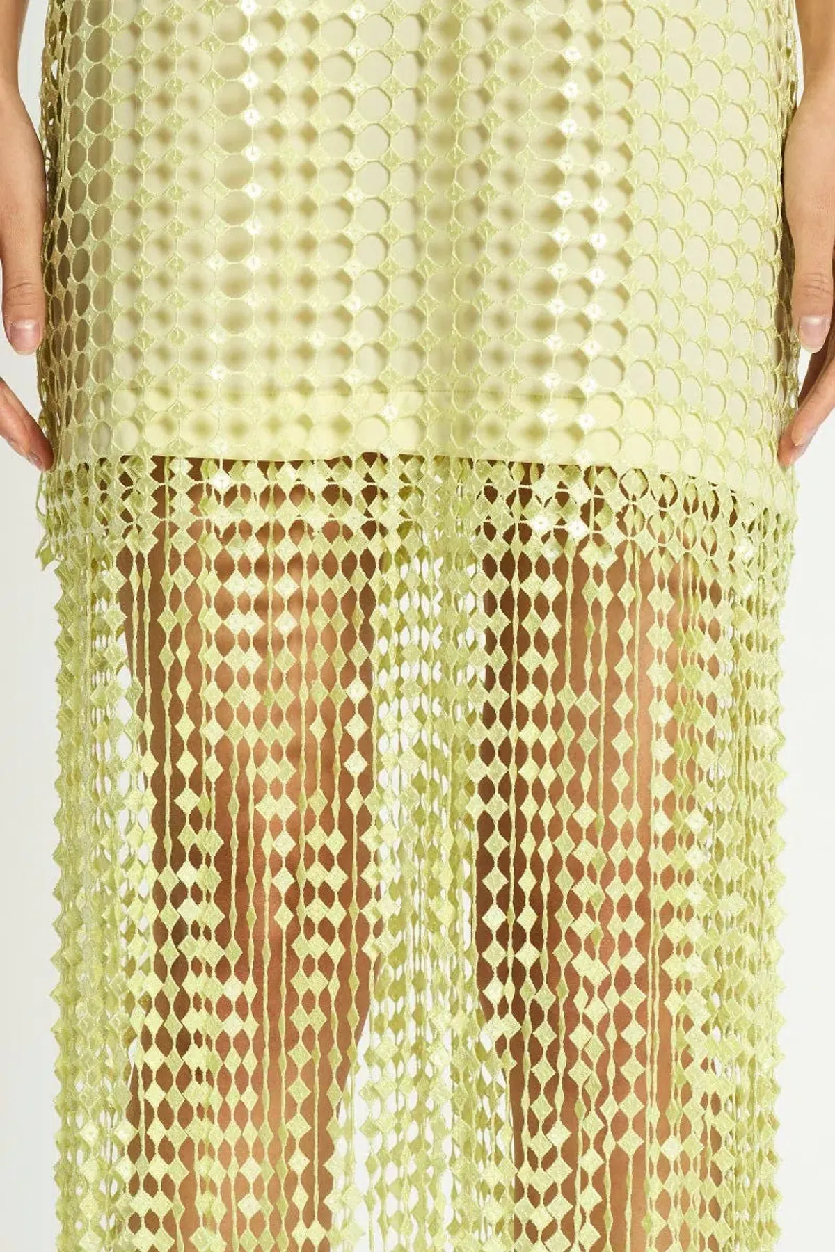 Sass & Bide Pinnacle Lace Midi Dress Lime Size 10 - Image 2