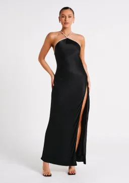 Meshki Louise Diamante Rope Maxi Dress Black Size S / AU 8 for rent on The Volte - image 1