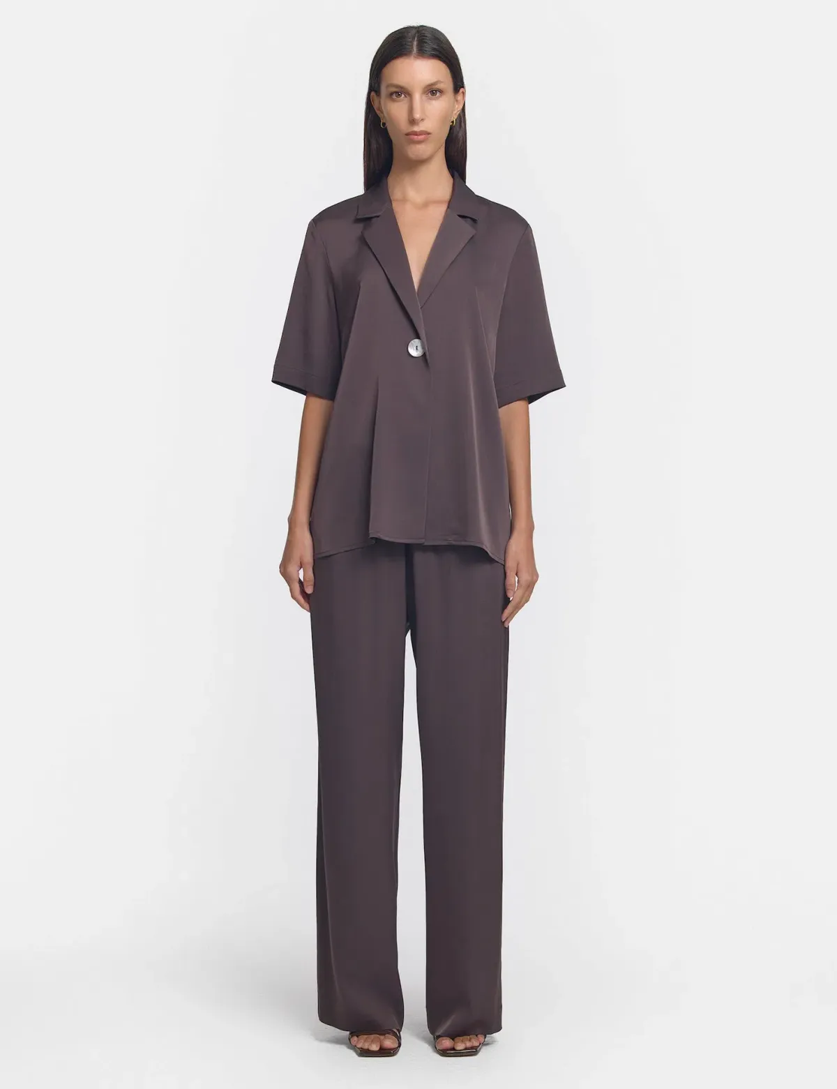 Viktoria and Woods Concert Shirt Size 1 and Pilot Pant Size 2 Set Chocolate - Image 1