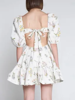 Zimmermann Jeannie Puff Sleeve Mini Dress Bouquet Floral Size 2 / AU 12 for rent on The Volte - image 3