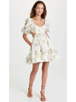 Zimmermann Jeannie Puff Sleeve Mini Dress Bouquet Floral Size 2 / AU 12 for rent on The Volte - image 1