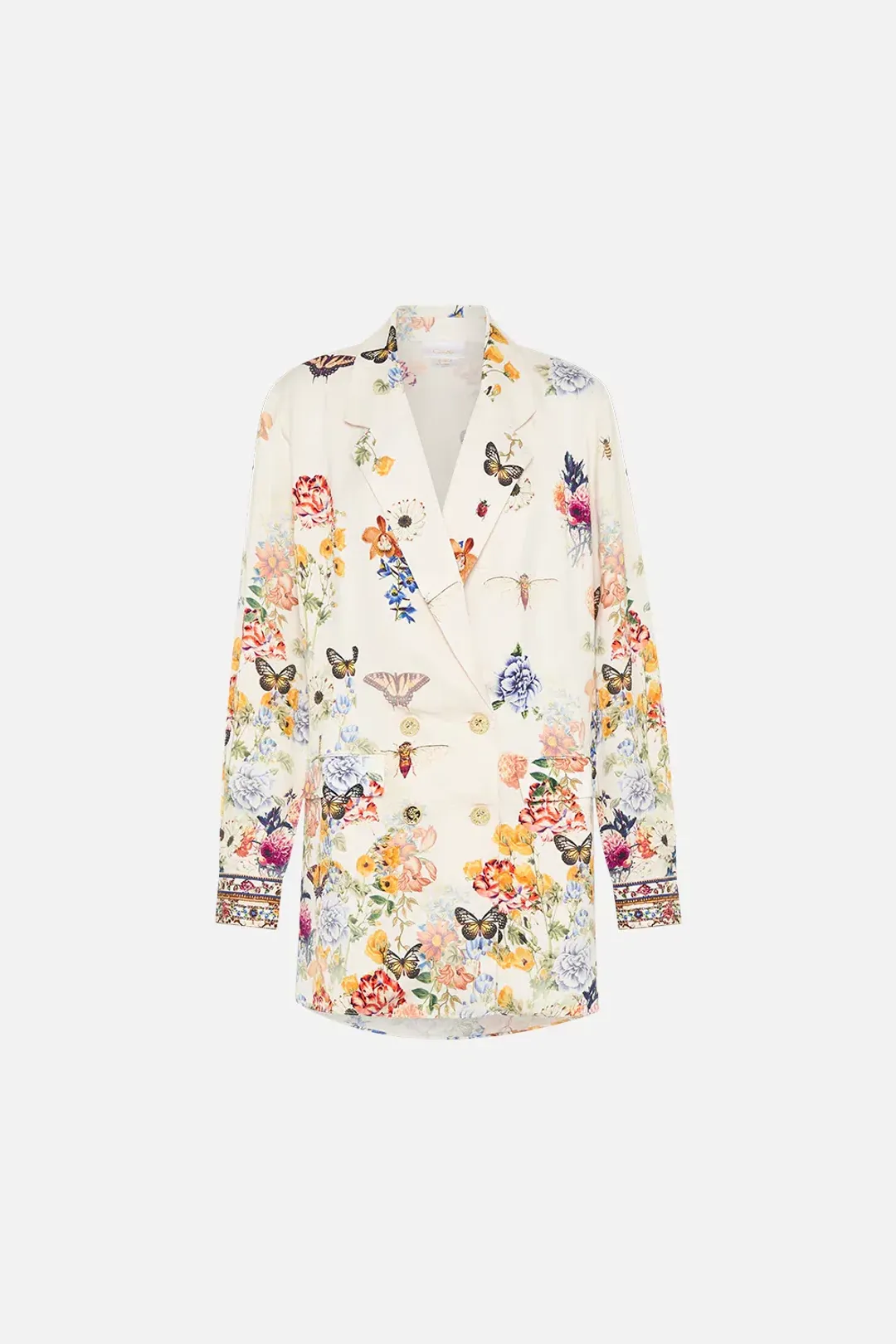 Camilla Double Breasted Soft Jacket Queens Bee Hive Print Size S / AU 10 for rent on The Volte - main image