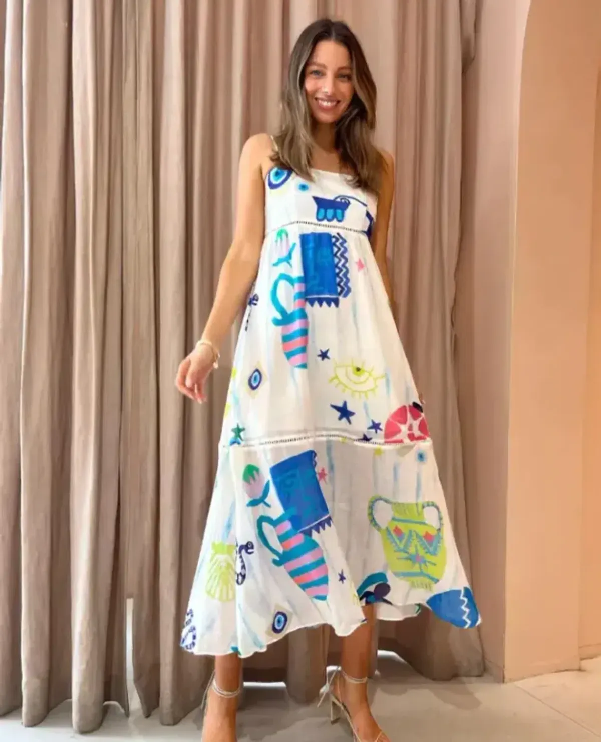 Kate Ford Pella Ladder Bustier Midi Dress in Pallas Size 2 / AU 10 - Image 1