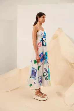 Kate Ford Pella Ladder Bustier Midi Dress in Pallas Size 2 / AU 10 for rent on The Volte - image 3