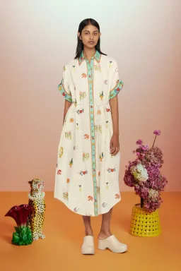 ALEMAIS HOLIDAY GO-TO EMBROIDERED SHIRTDRESS SIZE 10 for rent on The Volte - image 2