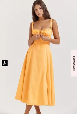 House of CB CARMEN TANGERINE BUSTIER SUNDRESS Size L for rent on The Volte - image 1