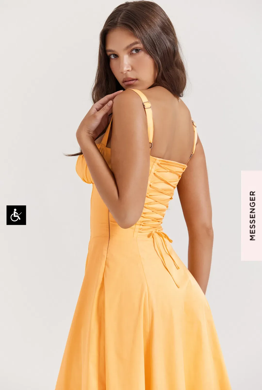 House of CB CARMEN TANGERINE BUSTIER SUNDRESS Size L for rent on The Volte - main image