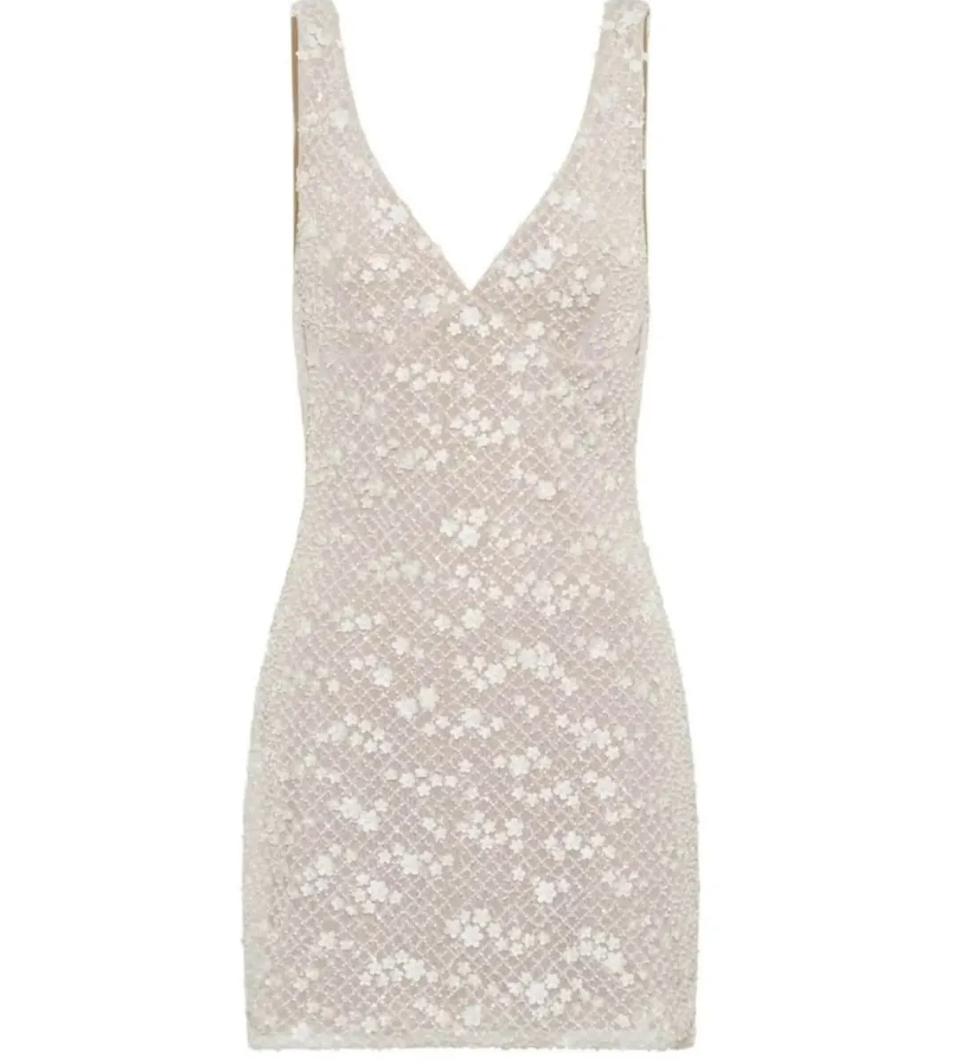 Meshki Louanne Daisy Beaded Mini Dress White AU 18 for rent on The Volte - main image