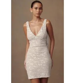 Meshki Louanne Daisy Beaded Mini Dress White AU 18 for rent on The Volte - image 1