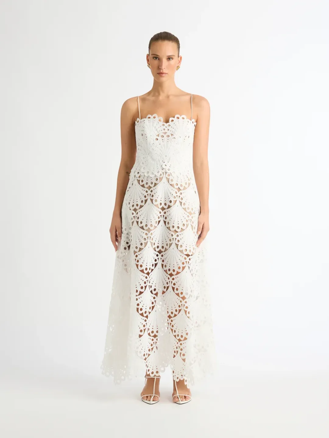 Sheike Ella Lace Maxi Dress White Size 10 for rent on The Volte - main image