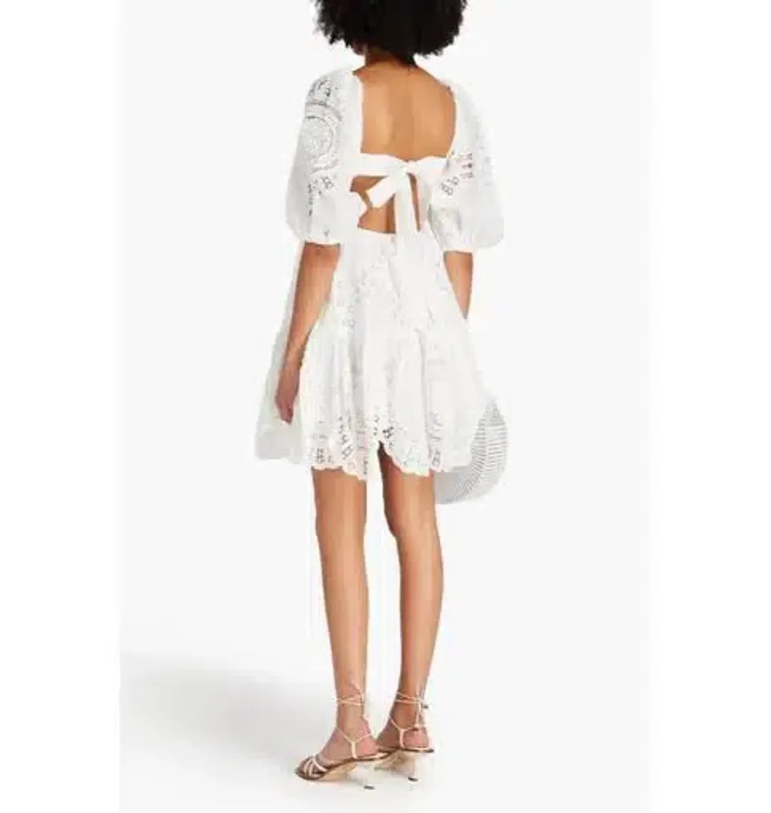 ZIMMERMANN Brighton Cutout Mini Dress New White Size 2/AU 12 for rent on The Volte - main image