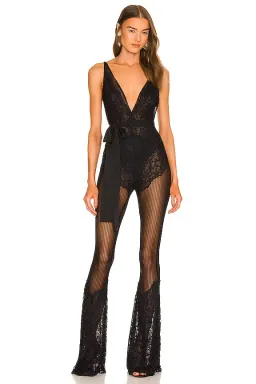 Michael Costello x Revolve Roland Jumpsuit Black Size 10 for rent on The Volte - image 1