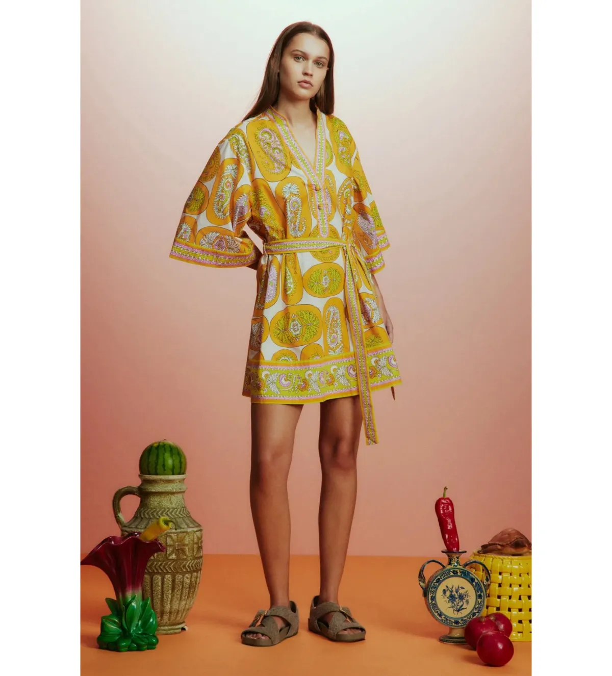 Alémais Diana Mini Dress Yellow Size AU 16 - Image 1