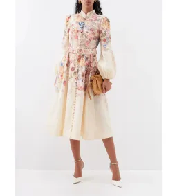 Zimmermann Luminosity Buttoned Midi Dress Floral Size 2 / Au 12 for rent on The Volte - image 1