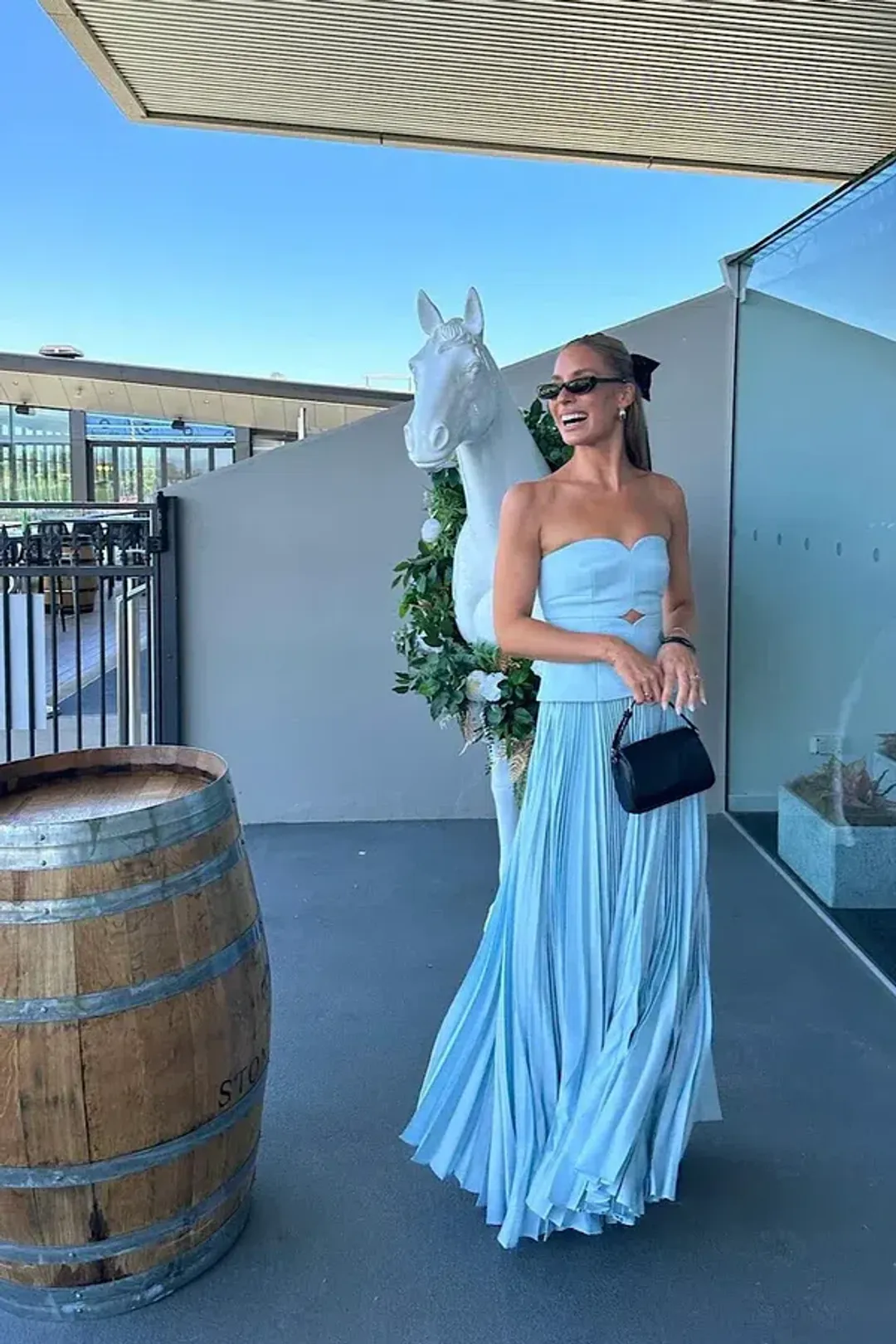 Acler Avonlea Midi Dress in Celeste Blue Size AU 8 for rent on The Volte - main image