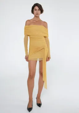 BENNI - Yasmin Mini Dress in Mustard Size AU 8 for rent on The Volte - image 1