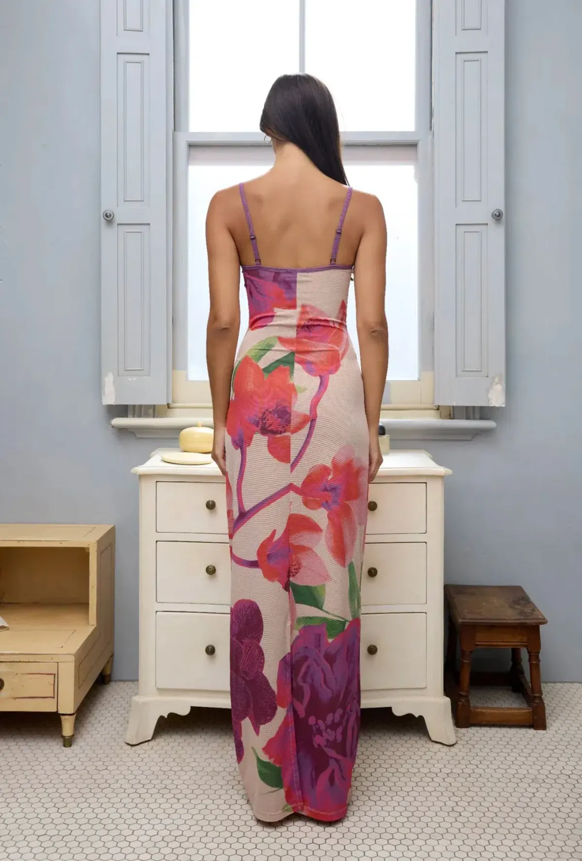 With Harper Lu Slip Dress in Fuchsia Bloom Size S / AU 8 - Image 3