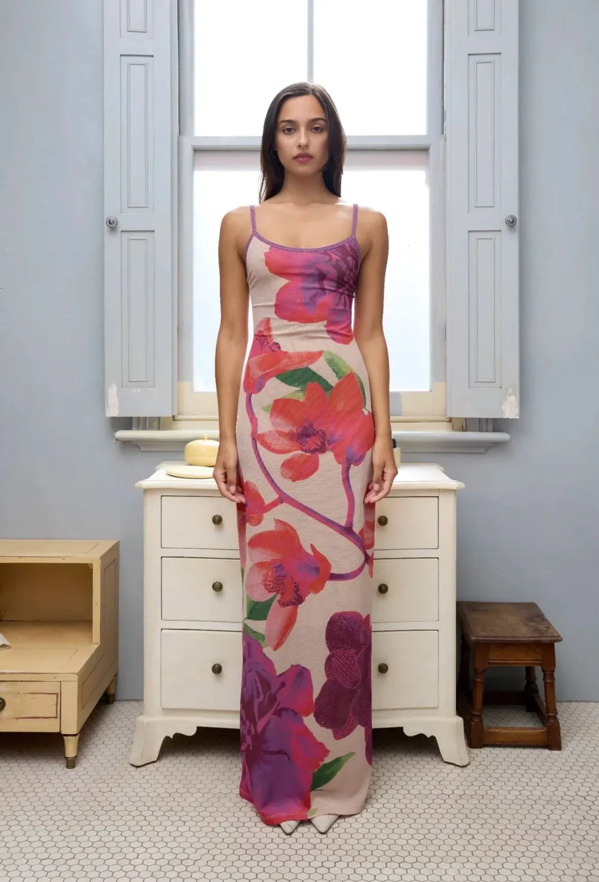 With Harper Lu Slip Dress in Fuchsia Bloom Size S / AU 8 - Image 1