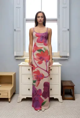 With Harper Lu Slip Dress in Fuchsia Bloom Size S / AU 8 for rent on The Volte - image 1