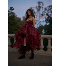 Selkie The Royal Tartan Veuve Dress & Tournure Set Size XS for rent on The Volte - image 1