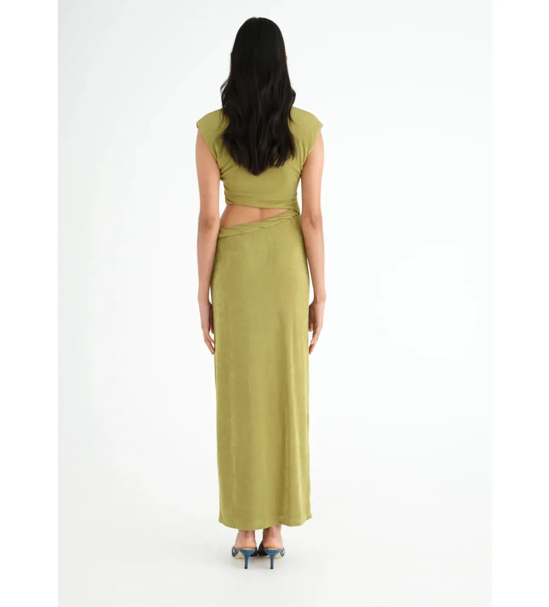 Benni Henri Twist Maxi Dress in Chartreuse Size AU 6 for rent on The Volte - main image