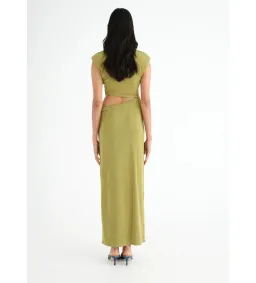 Benni Henri Twist Maxi Dress in Chartreuse Size AU 6 for rent on The Volte - image 3