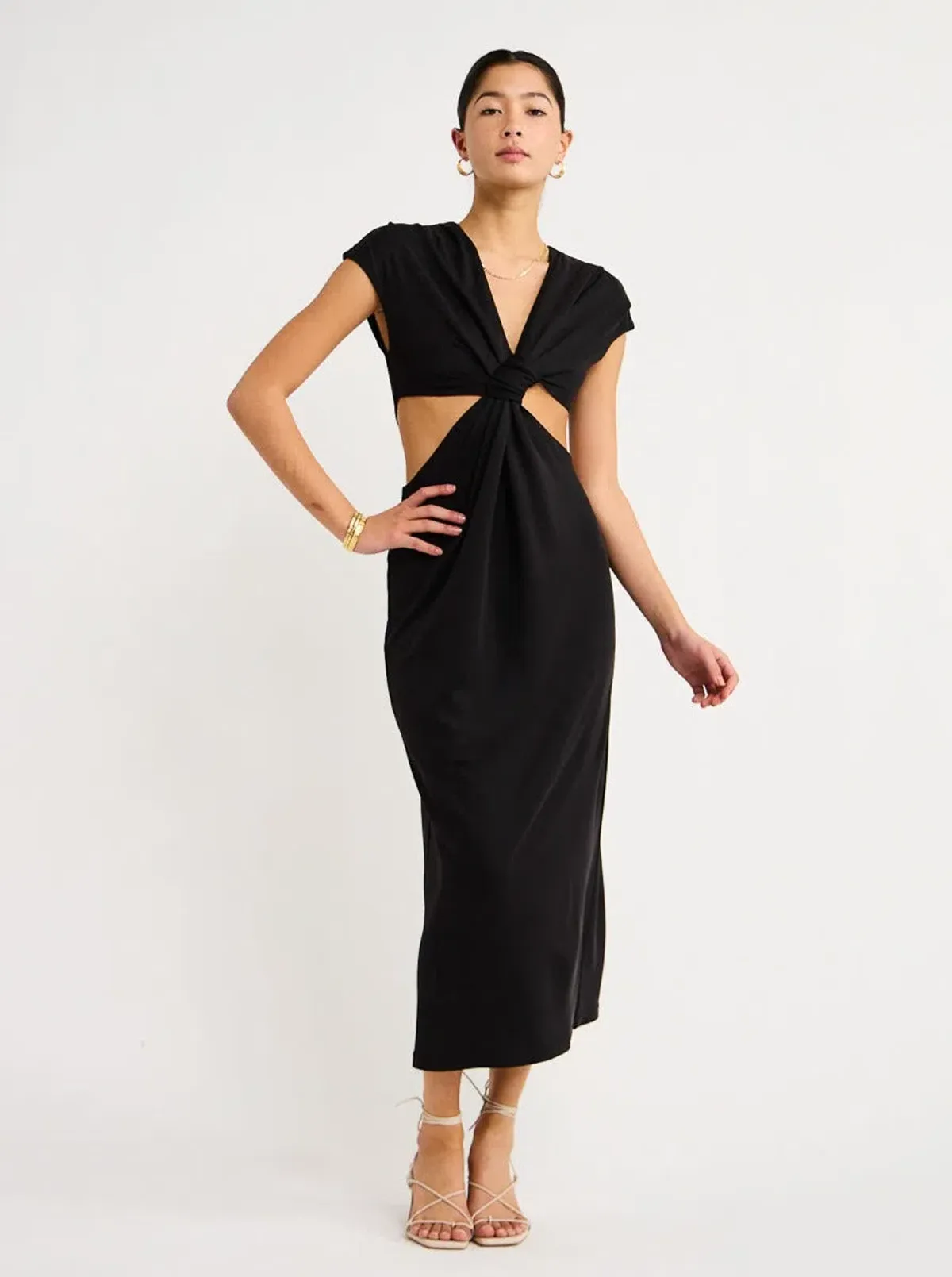 Acler Sturmer Midi Dress in Black Size 14 for rent on The Volte - main image