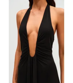 MISHA Jennifer Cupro Maxi Dress Black Size 6/XS for rent on The Volte - image 2