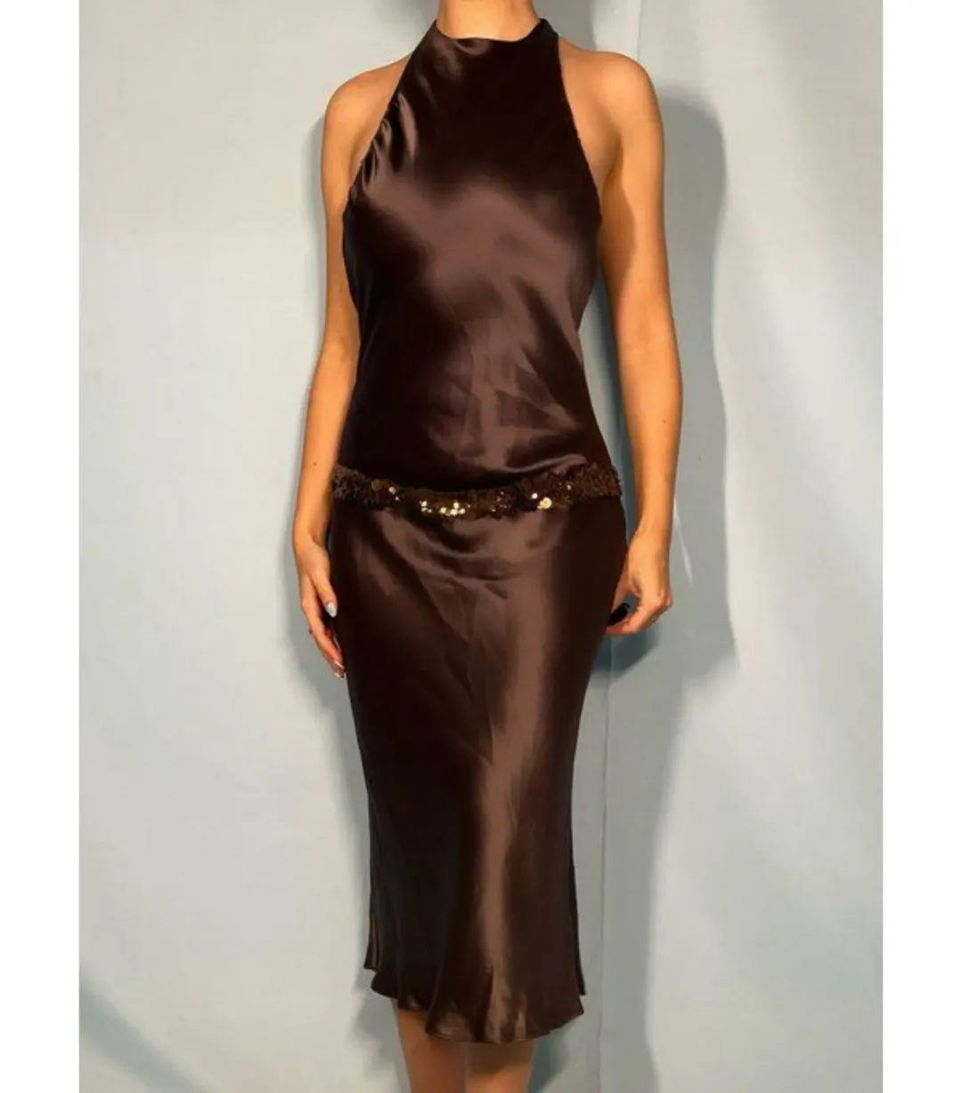 Vera Wang Blair Dress Brown Size AU 10 for rent on The Volte - main image