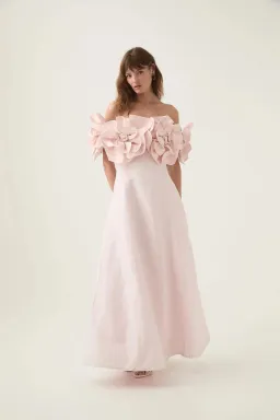 Aje Etta Midi Dress Pastel Pink Size 10 for rent on The Volte - image 1