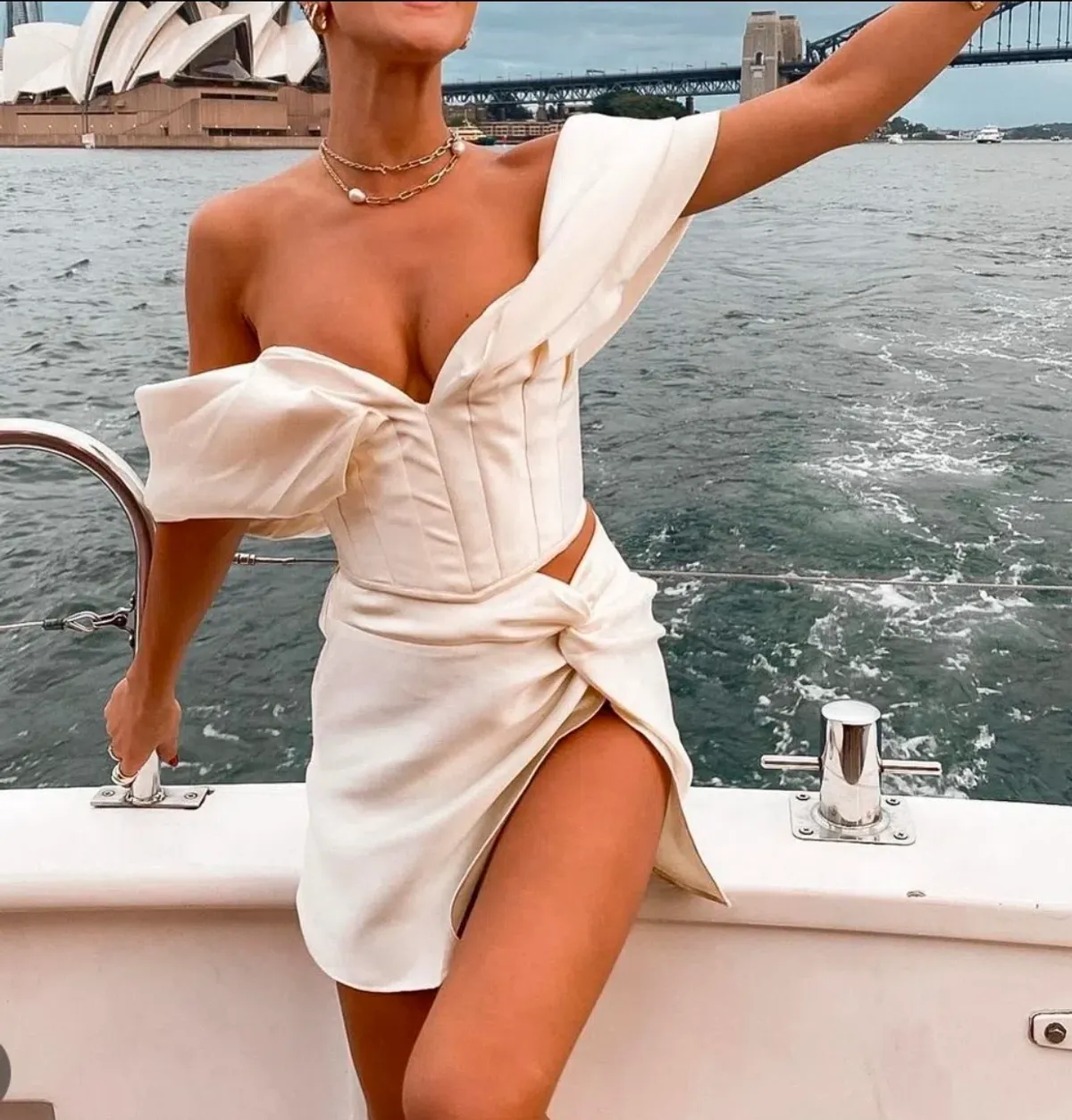 Khirzad Femme Nina Corset and Tulum Mini Skirt Set Ivory Size S / AU 8 - Image 2