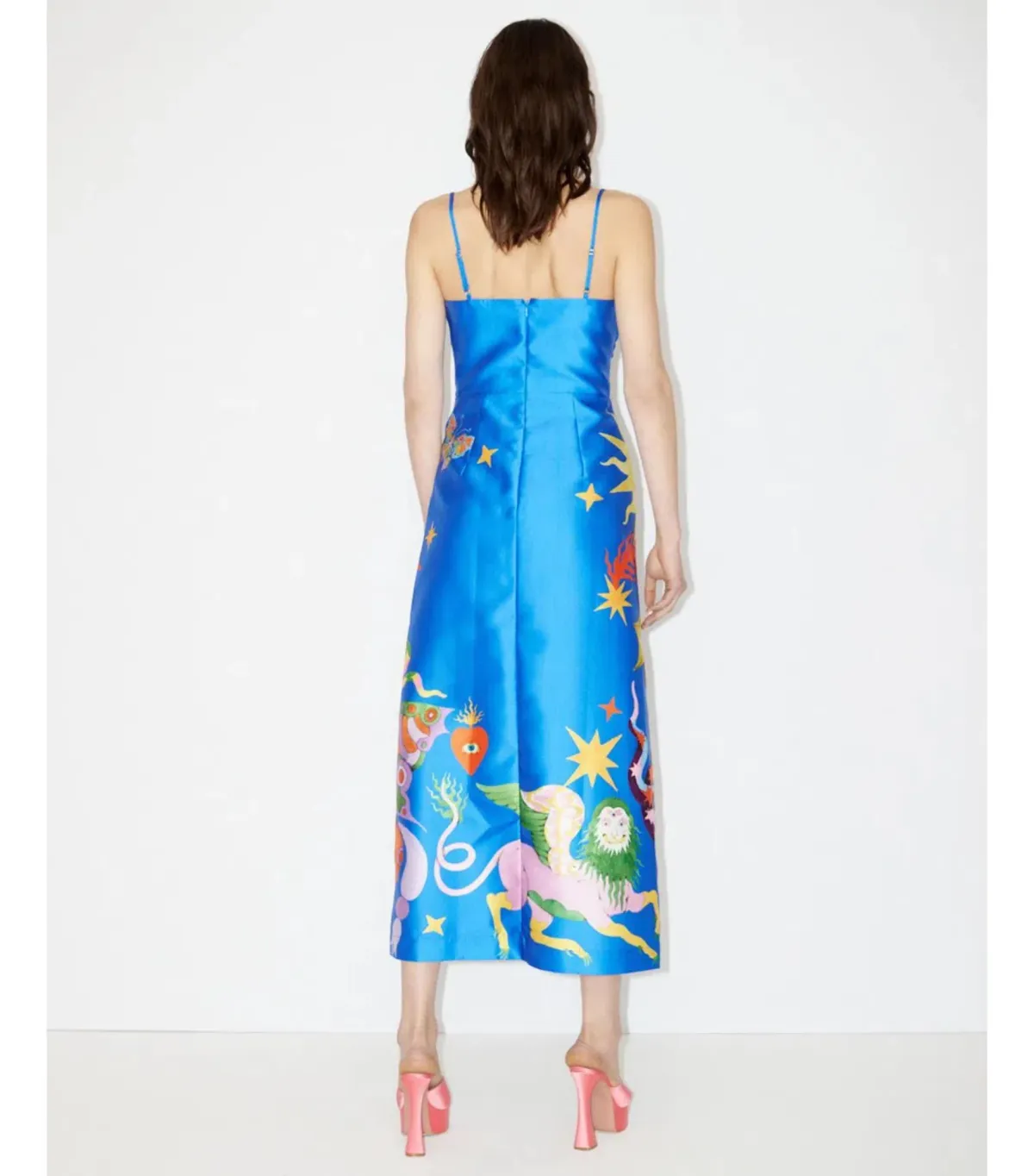 Alémais Guardian Silk Midi Dress Blue Size AU 14 - Image 3