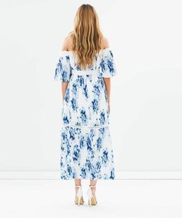 Talulah off the shoulder blue and white floral dress 12 for rent on The Volte - image 3