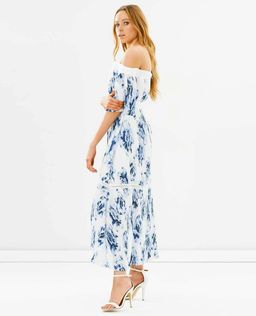 Talulah off the shoulder blue and white floral dress 12 for rent on The Volte - image 5