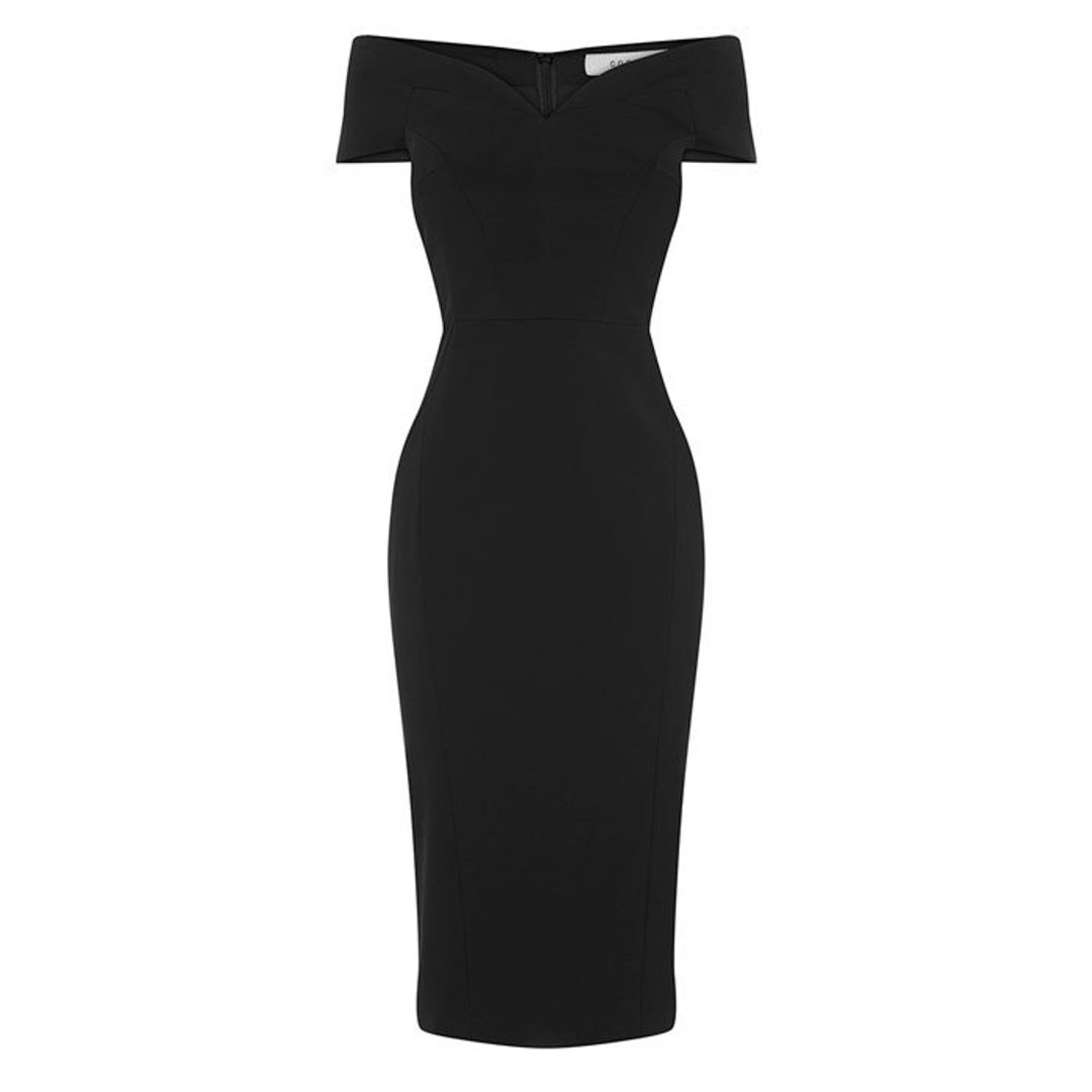 Coast Jessa Bardot Shift Dress Black Size 12 for rent on The Volte - main image