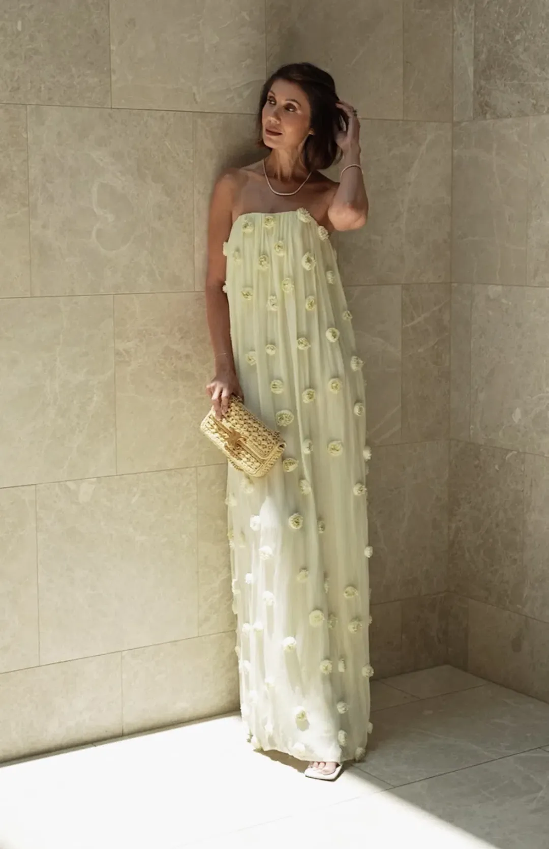Camilla and Marc Daphne Strapless Dress in Lemon Yellow Size AU 6 for rent on The Volte - main image