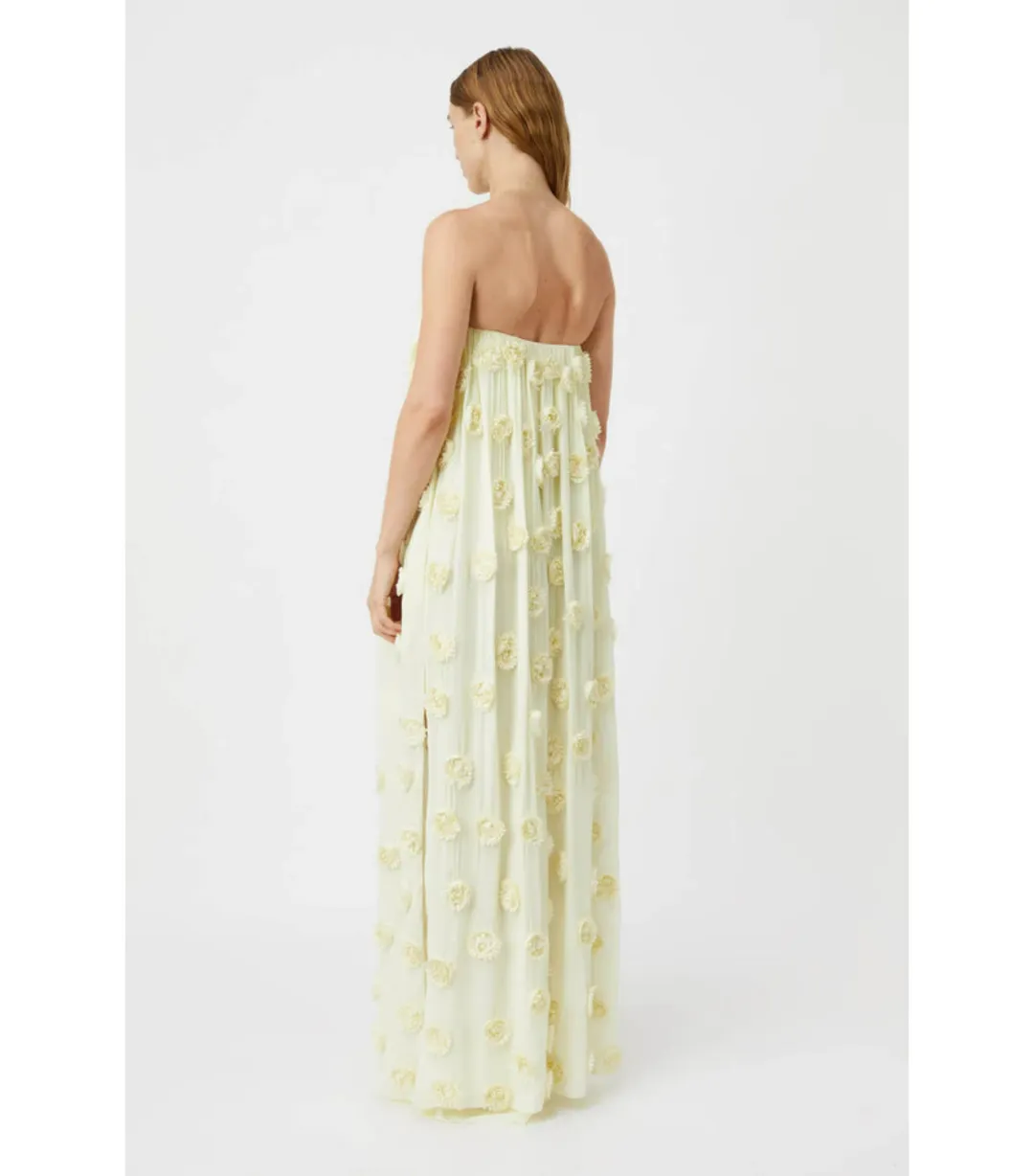 Camilla and Marc Daphne Strapless Dress in Lemon Yellow Size AU 6 for rent on The Volte - main image
