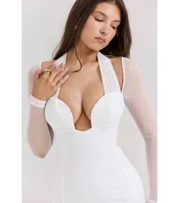 House Of CB Holly Plunge Mini Dress White Size XS / AU 6 for rent on The Volte - image 3