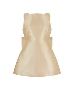 The Ultimate Muse Bow Detail Mini Dress Gold Size 10 for rent on The Volte - image 5