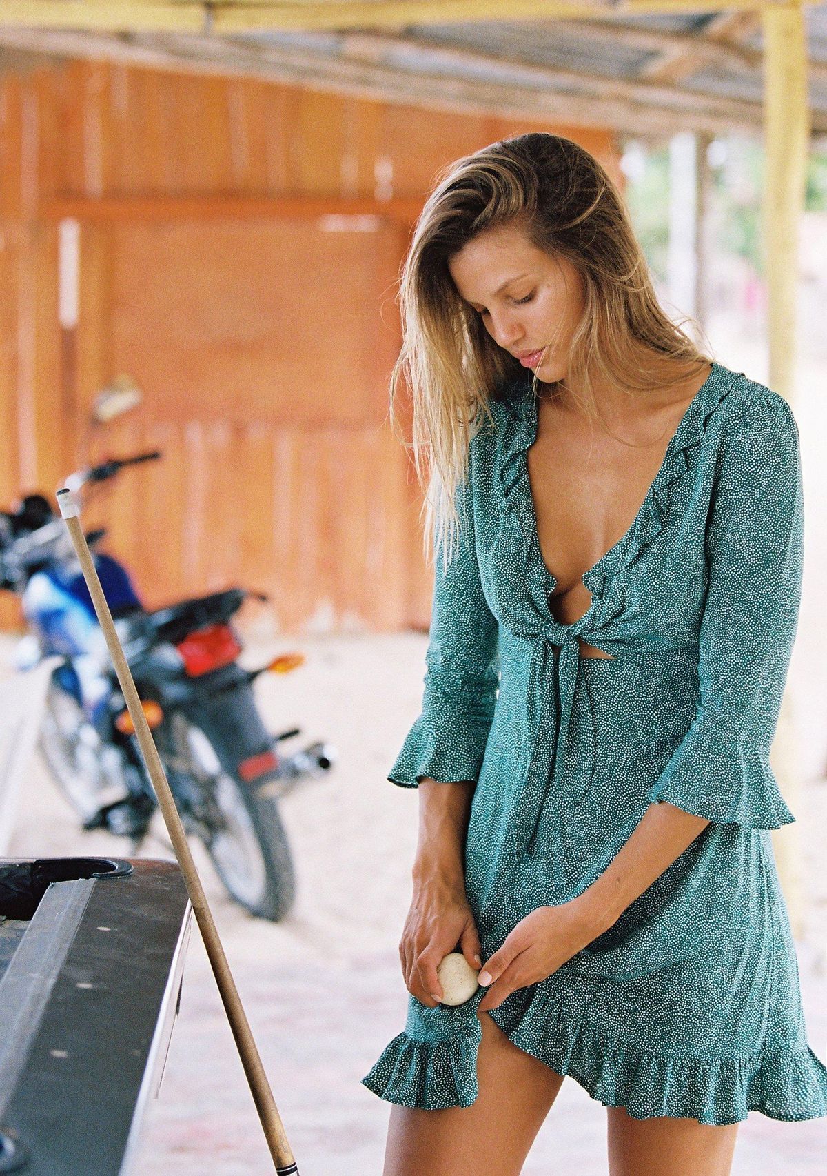 Auguste the Label Diamond Rumba Sleeved Mini Dress Green Size 10 - Image 3