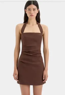 Sir The Label Noemi Halter Mini Dress Brown Size 10/M for rent on The Volte - image 4