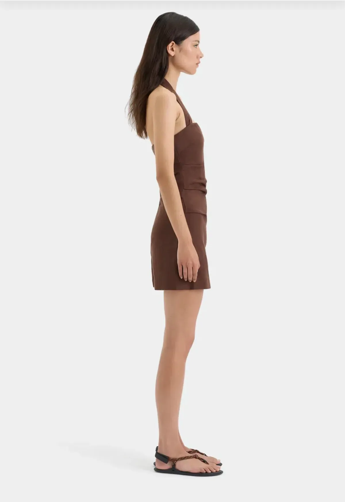 Sir The Label Noemi Halter Mini Dress Brown Size 10/M - Image 3