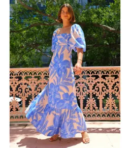 By Nicola Camille Maxi Dress in Blue Lagoon Size AU 10 for rent on The Volte - image 1