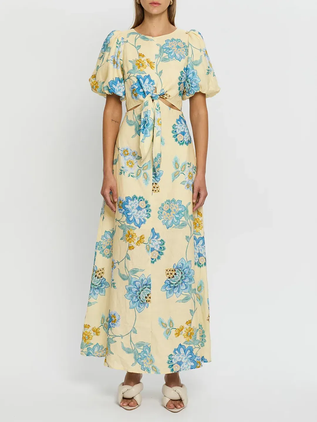 Kivari Giselle Cut Out Maxi Dress Floral Size AU 10 for rent on The Volte - main image