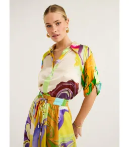 Alemais Luca Silk Top Size 12 and Skirt Size 10 Set Multi for rent on The Volte - image 2